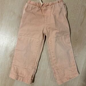 Kids Peach Corduroy Patch Pocket Pants